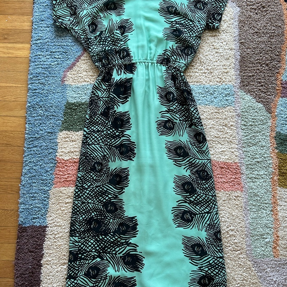 Peacock Feather Print midi/Maxi Dress